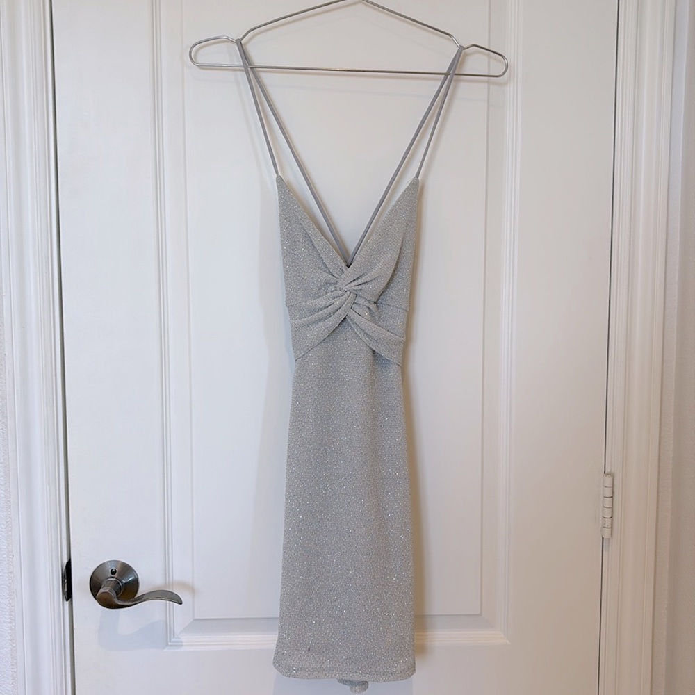 NEW Nordstrom Silver/Gray Mini Dress